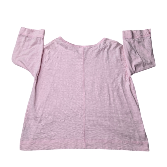Habitat Medium Light Pink Camden Cover-Stitch Boatneck Oversized 100% Cotton Top - Picture 2 of 12